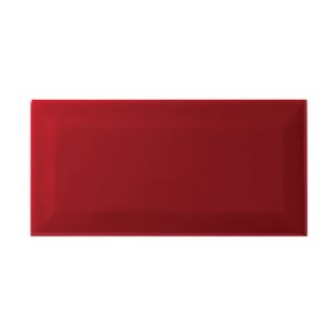 Red Bevel Brick Polished Ceramic Wall Tiles 200x100
