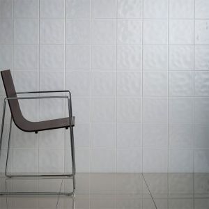 Cristal White Bumpy Polished Ceramic Wall Tiles 150x150
