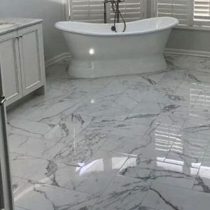 Vanato Blanco White Polished Carrara Marble Effect Porcelain Tiles 600x300